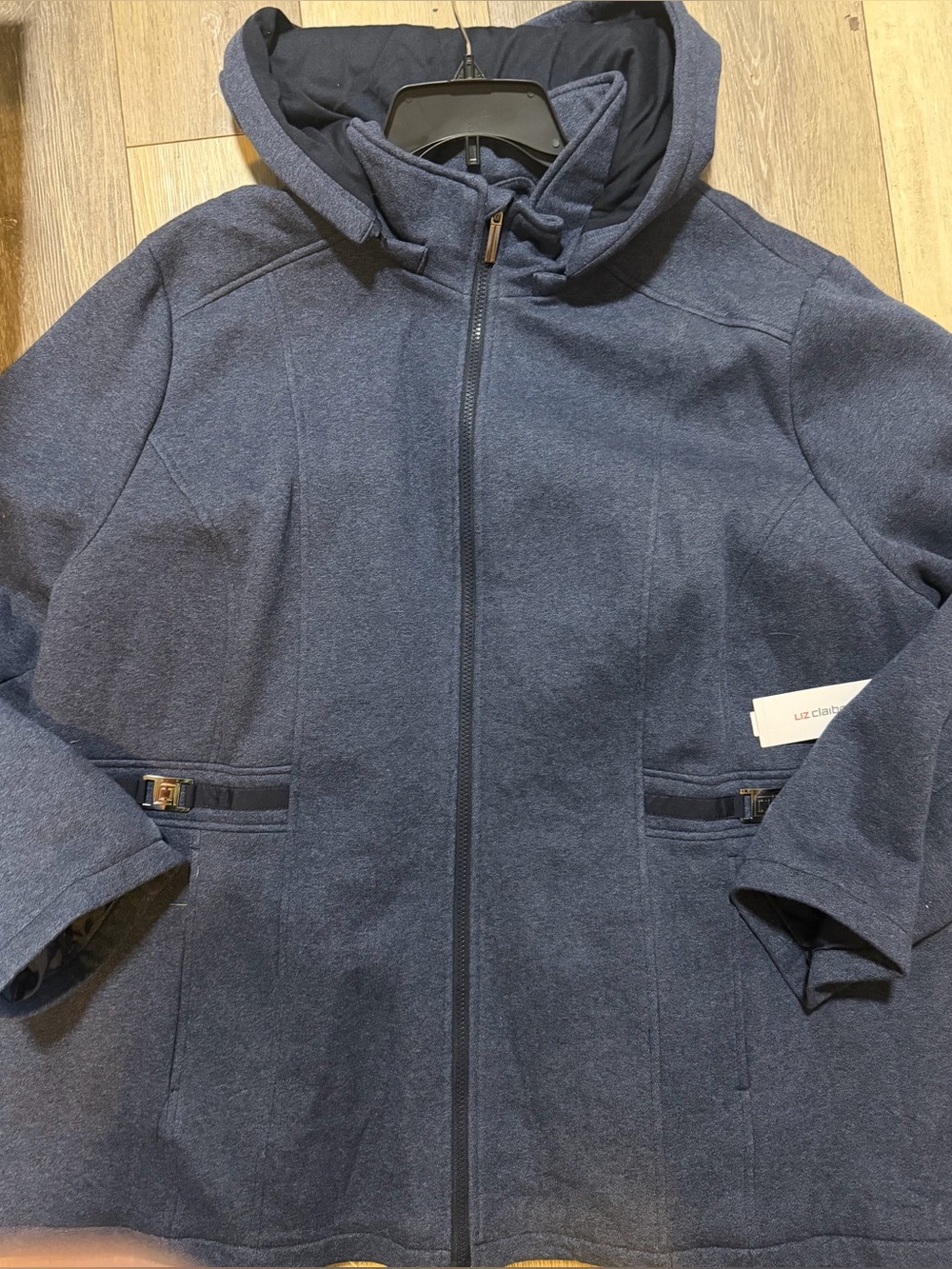 Liz Claiborne Dark Navy Hooded Pea Coat for women’s 3X-Denim-NWT $180